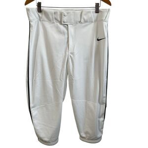 Nike Mens L Team Baseball Pants Athletic‎ Performance Piped White Black Stripe